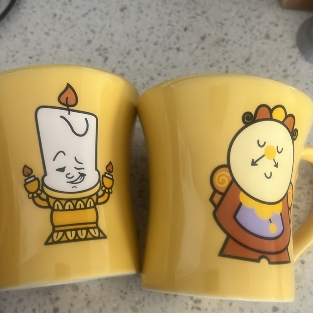 Disney Yellow Lumière Mug and time 2 mugs